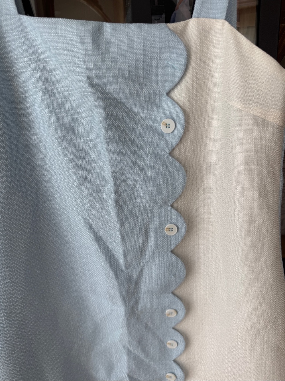 SSYS Isabelle Scalloped mini dress colorblock side sleeveless contrast pastel - Picture 5 of 7
